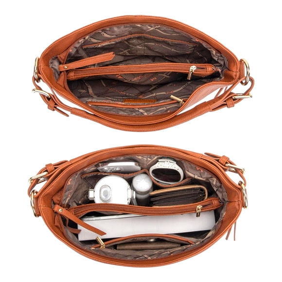 MONTANA WEST Designer Vegan Leather Hobo Crossbody Shoulder Handbag - Picture 5 of 7